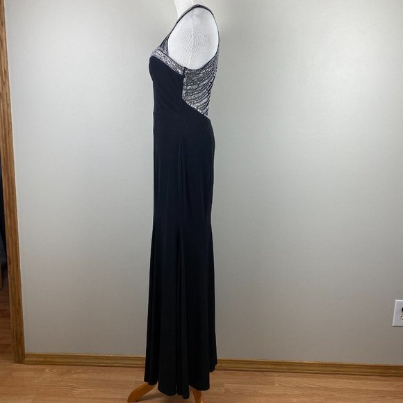 Say Yes To The Prom Dress Gown 5 Black Halter Rhinestone Embellished Gown Long - Picture 9 of 12
